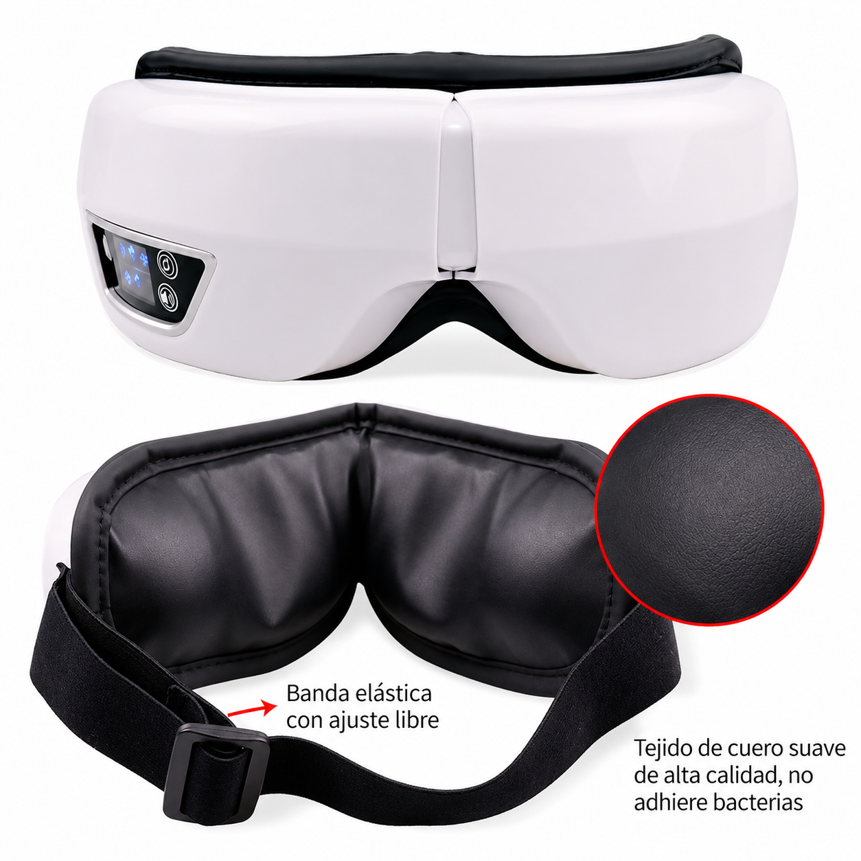 Banda elástica ajustable y forro de cuero suave de EyeRevive